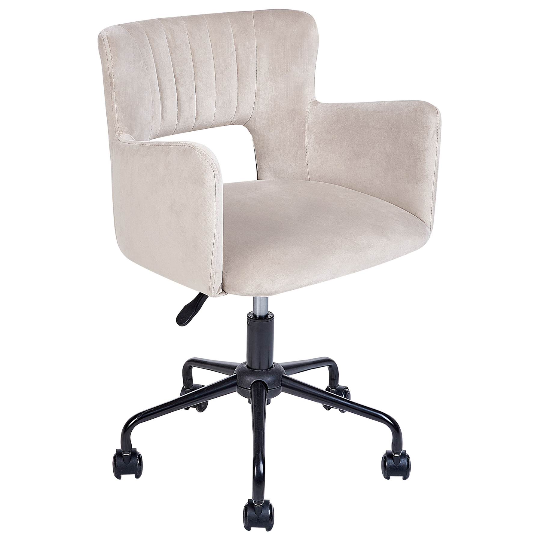 Beliani - SANILAC - Bureaustoel - Taupe - Fluweel