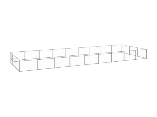 Chenil extérieur cage enclos argenté 900 x 300 x 70 cm 02_0000262