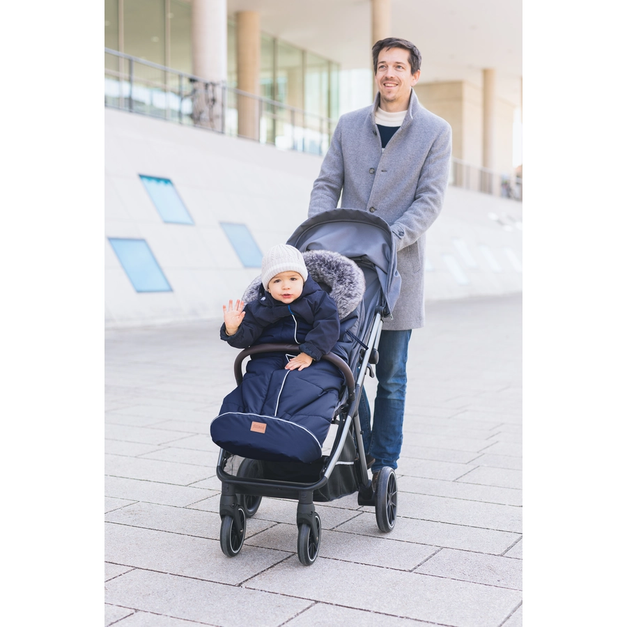 fillikid Winterfußsack Mavensi mit Lammfelleinlage navy