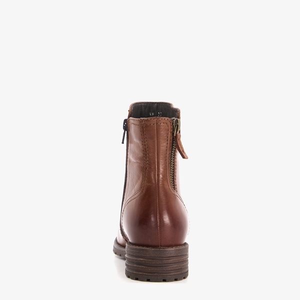 Hush Puppies leren dames enkellaarsjes cognac