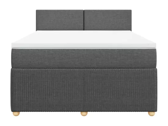 Sommier à lattes de lit avec matelas Gris foncé 160x200cm Tissu