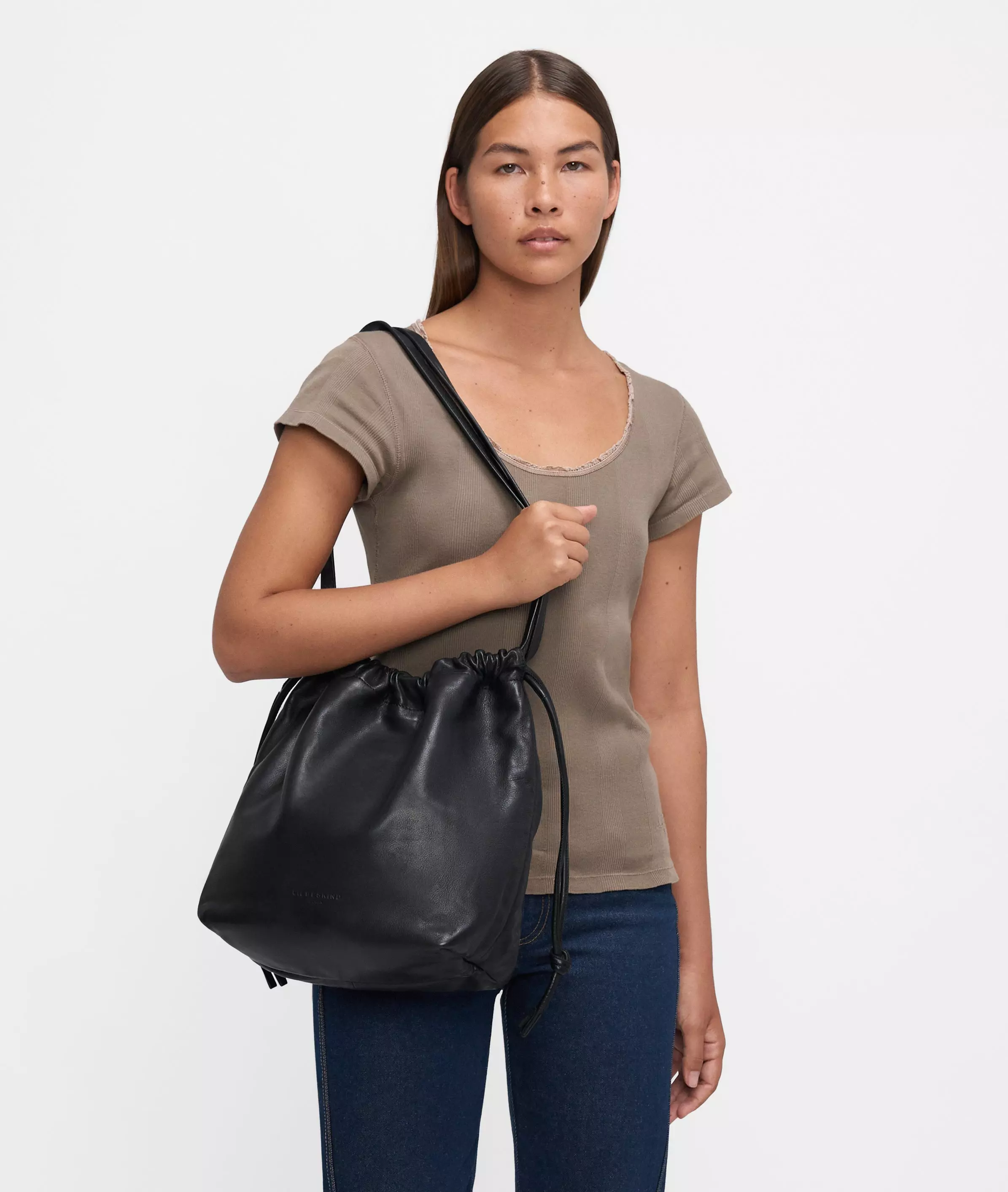 Lya Hobo M Spacious sheepskin pouch bag