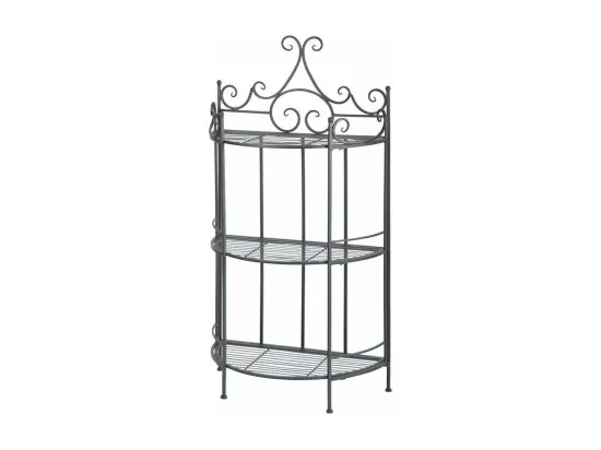 Etagère demi-ronde pliante - L 59,5 x l 30 x H 114,5 cm - Noir