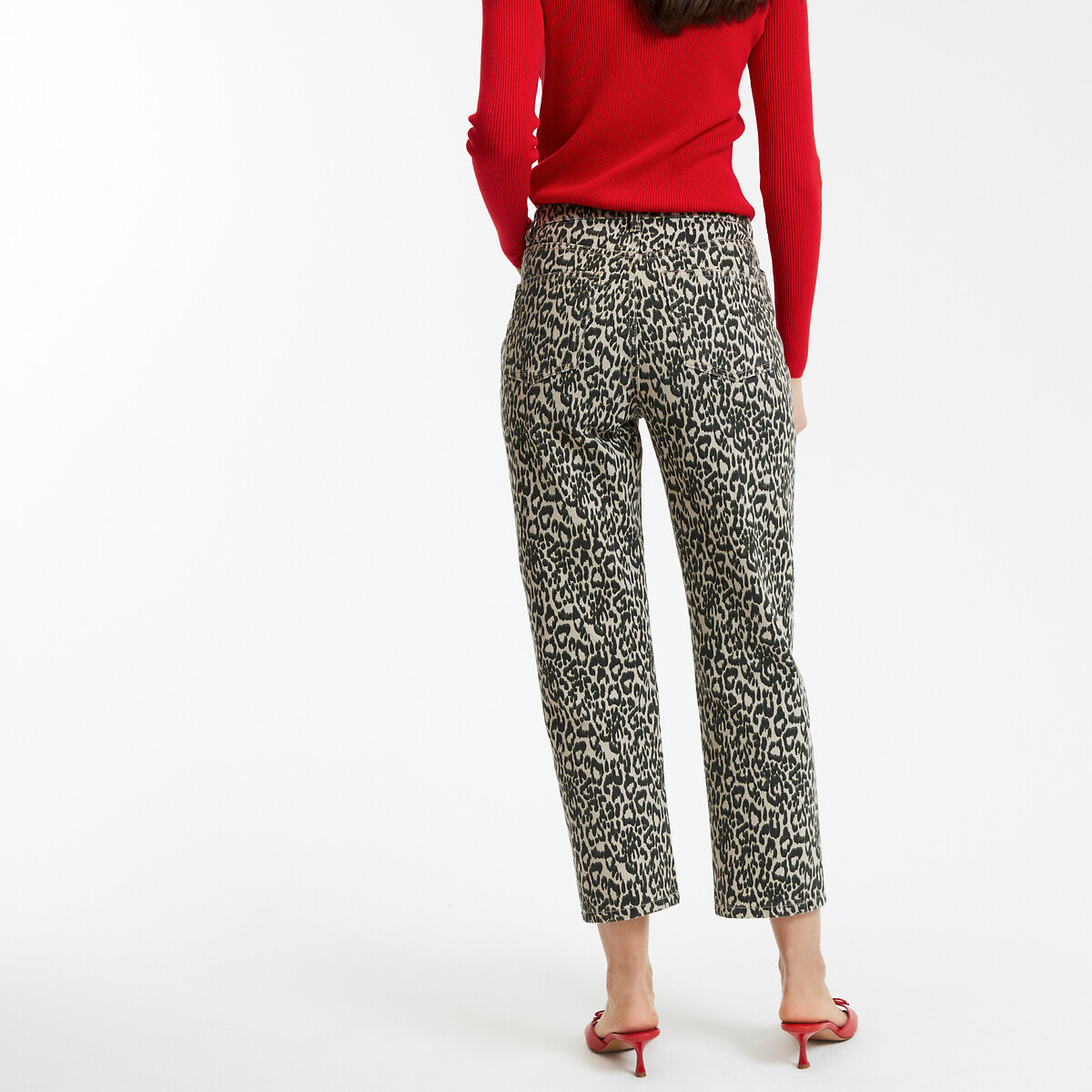 COLEÇÕES LA REDOUTE<br>Jeans com estampa leopardo