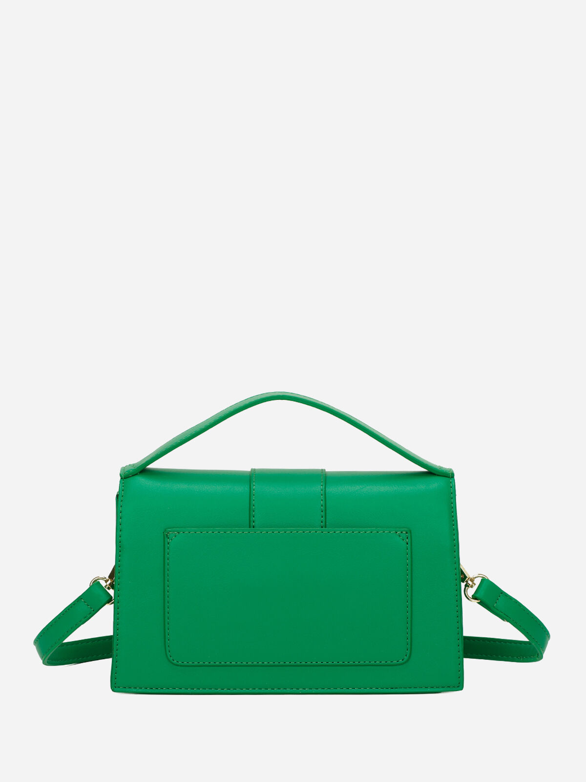 Mini sac rectangle à fermoir doré- Vert