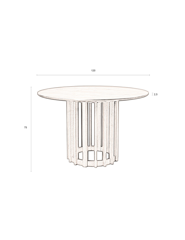 Dutchbone Barlet eettafel Ø120 eiken