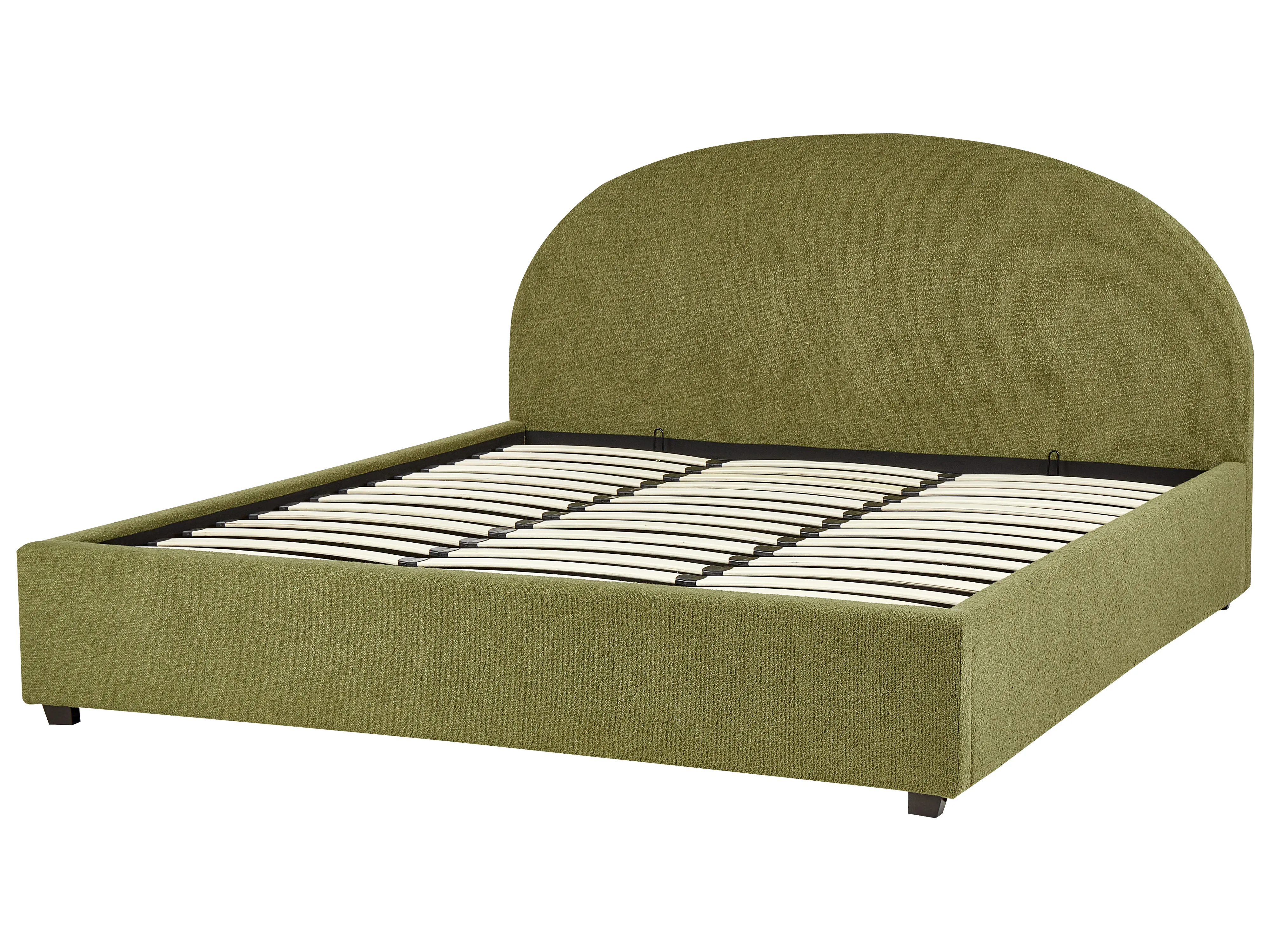 Bed met opbergruimte Bouclé VAUCLUSE 180 x 200 cm Olijfgroen