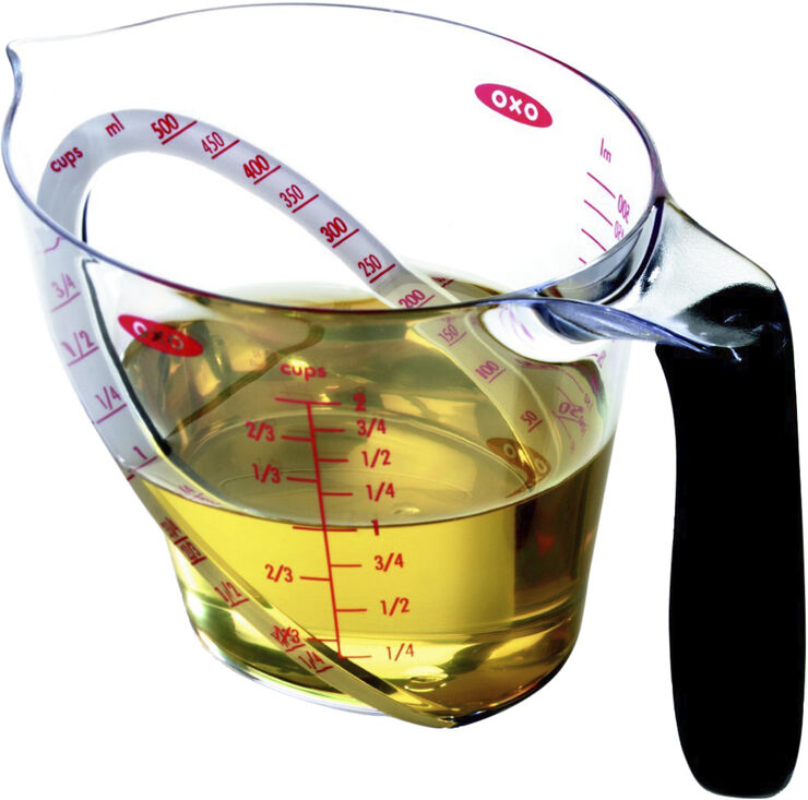 OXO Decilitermål, 1/2 l. Transparent, sort