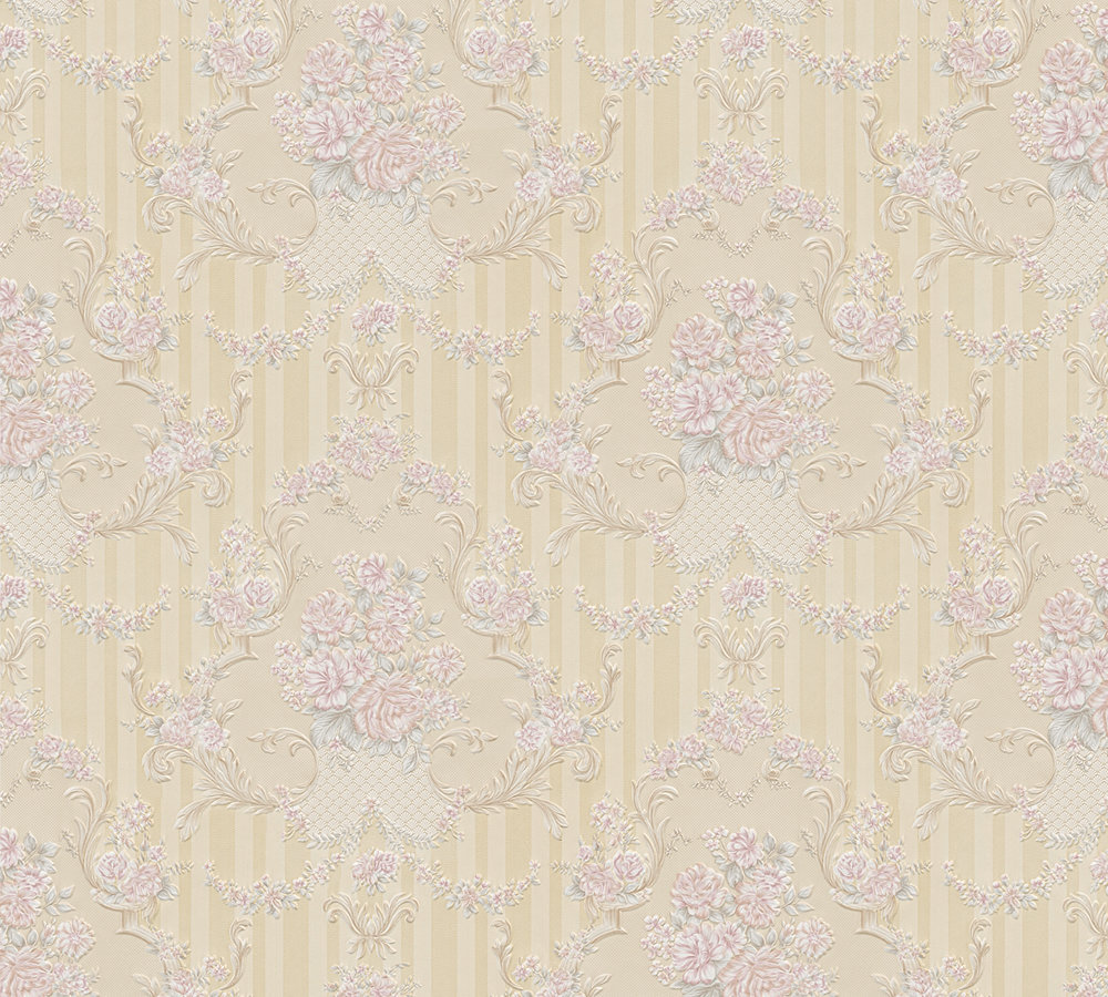 Papiertapete CONCERTO 3 - beige-rosa - Barock - 10 Meter