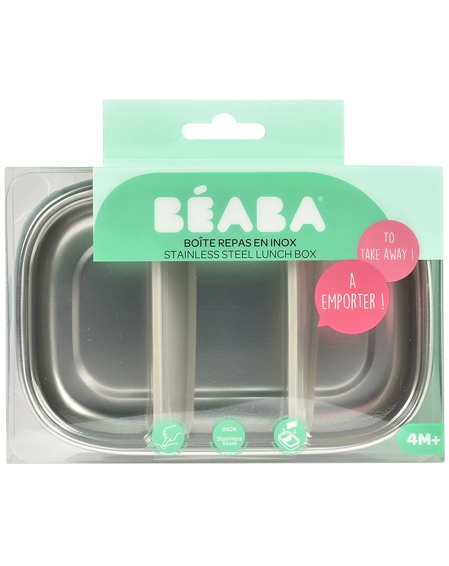Edelstahl-Brotbox LUNCH mit Trenner in baltic blue