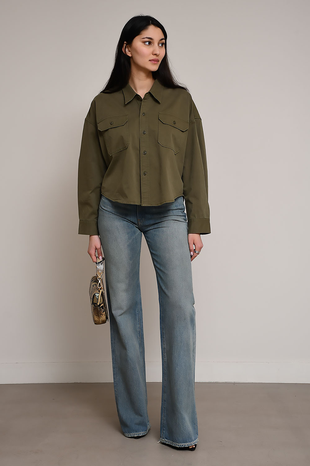 Cropped utility shirt