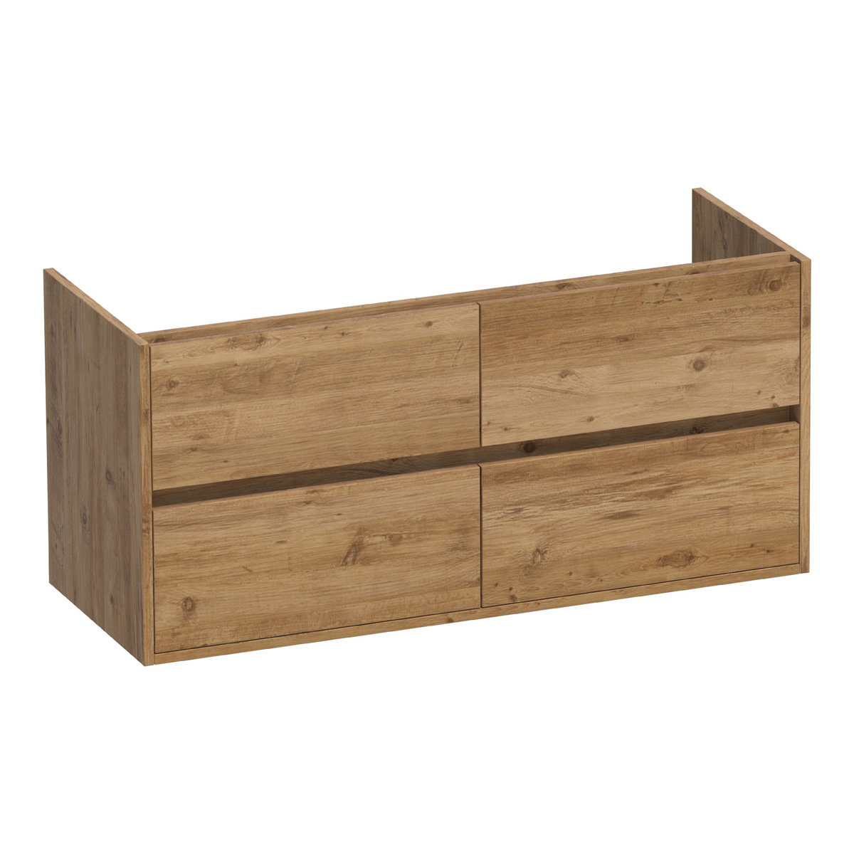 Brauer Adore onderkast 120cm met 4 softclose lades en 2 sifon uitsparingen chateau