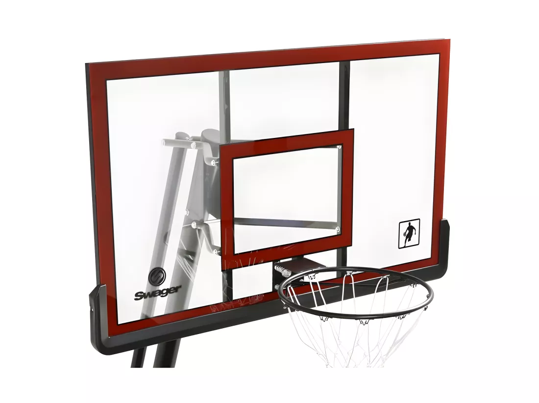 Panier de Basketball Pro Deluxe Platinium sur Pied et Mobile, Hauteur Réglable de 2,30m à 3,05m