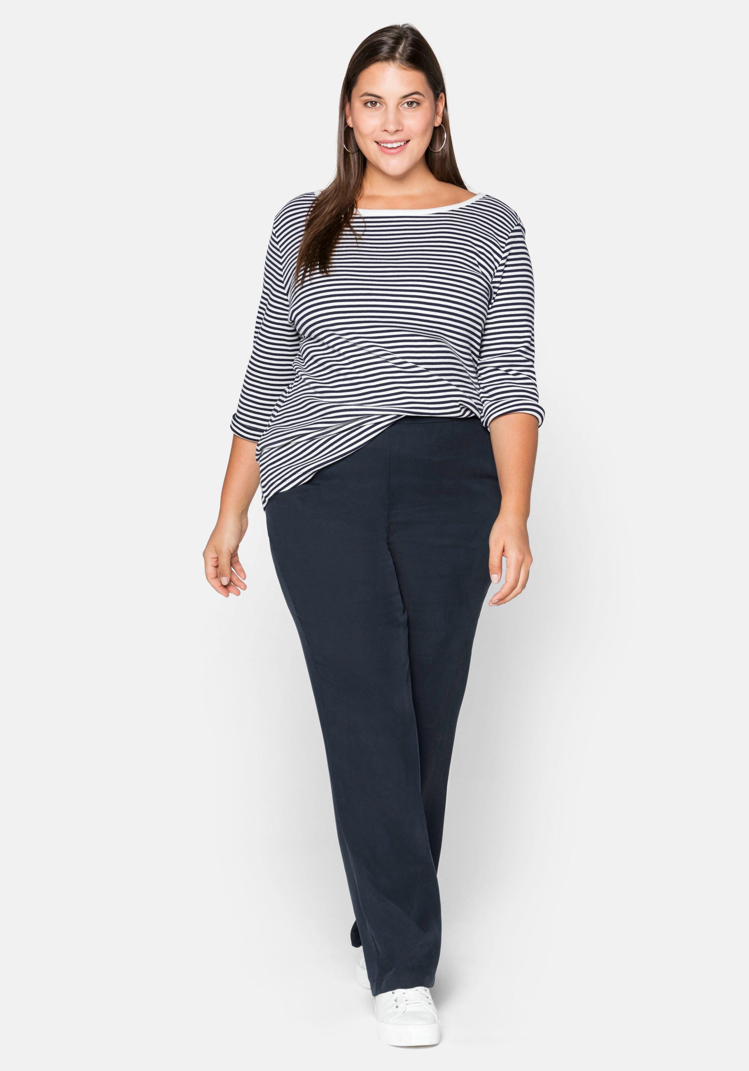 Gerade Hose mit Seitenschlitzen aus TENCEL™ Lyocell
