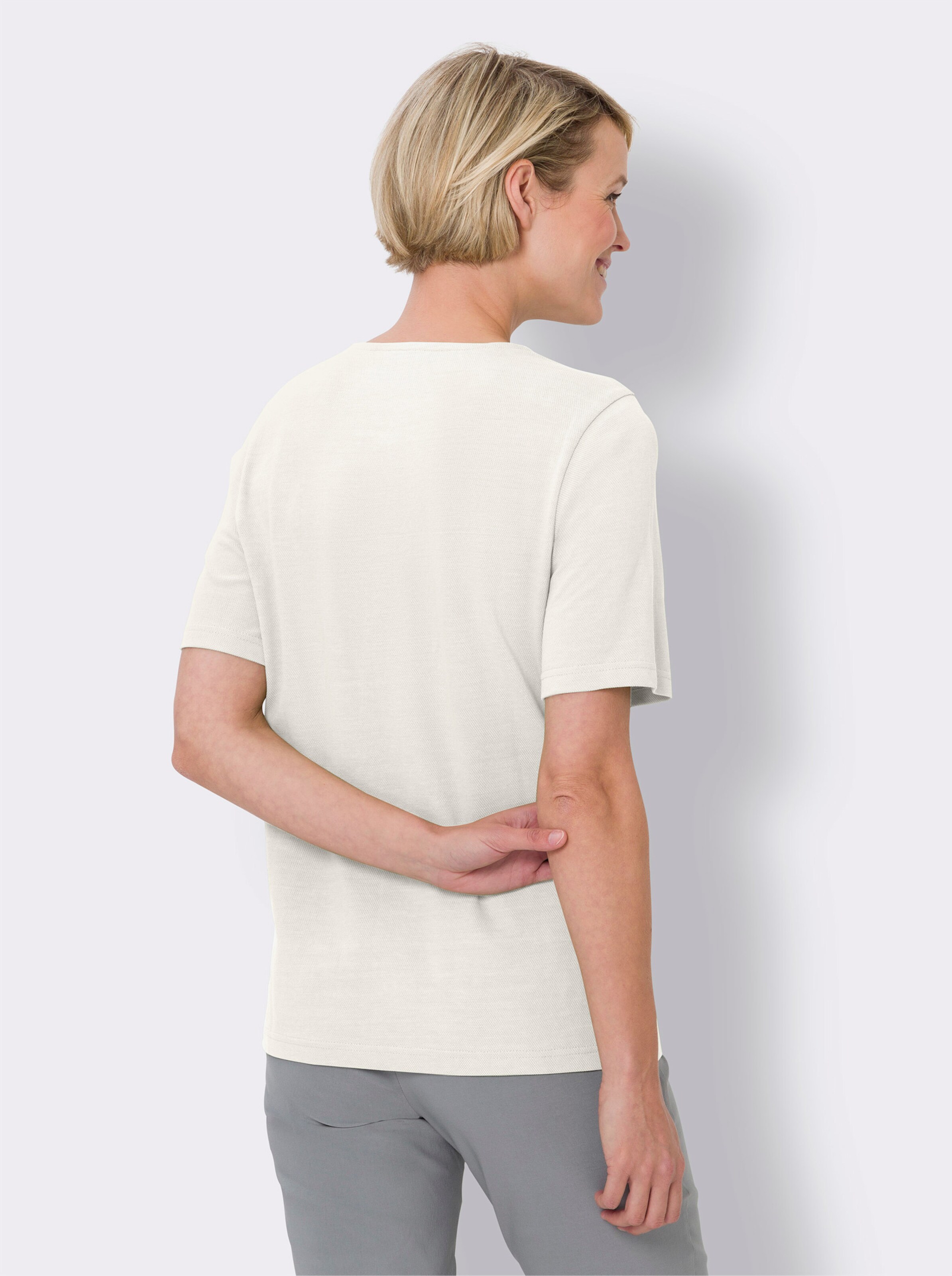 Kurzarmshirt in Pikee-Qualität