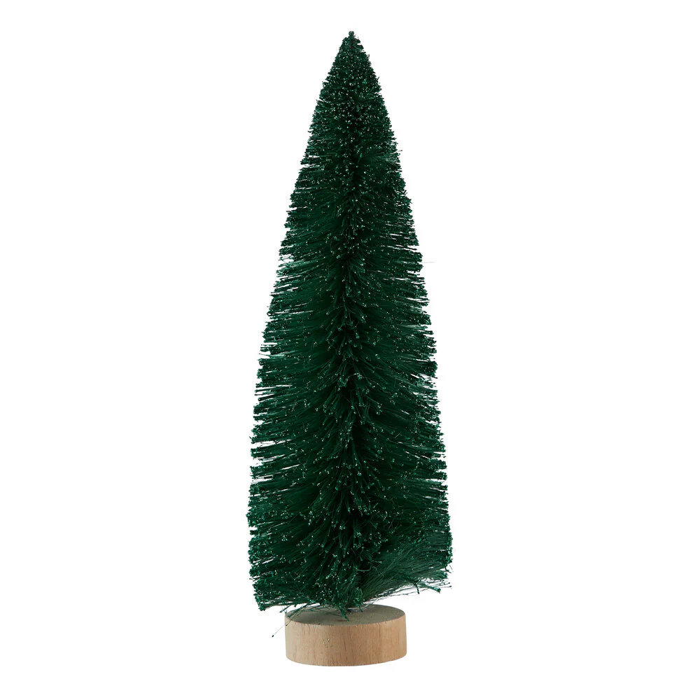 Bahne Interior  Juletræ børstet, grøn med glimmer - H 35 cm.