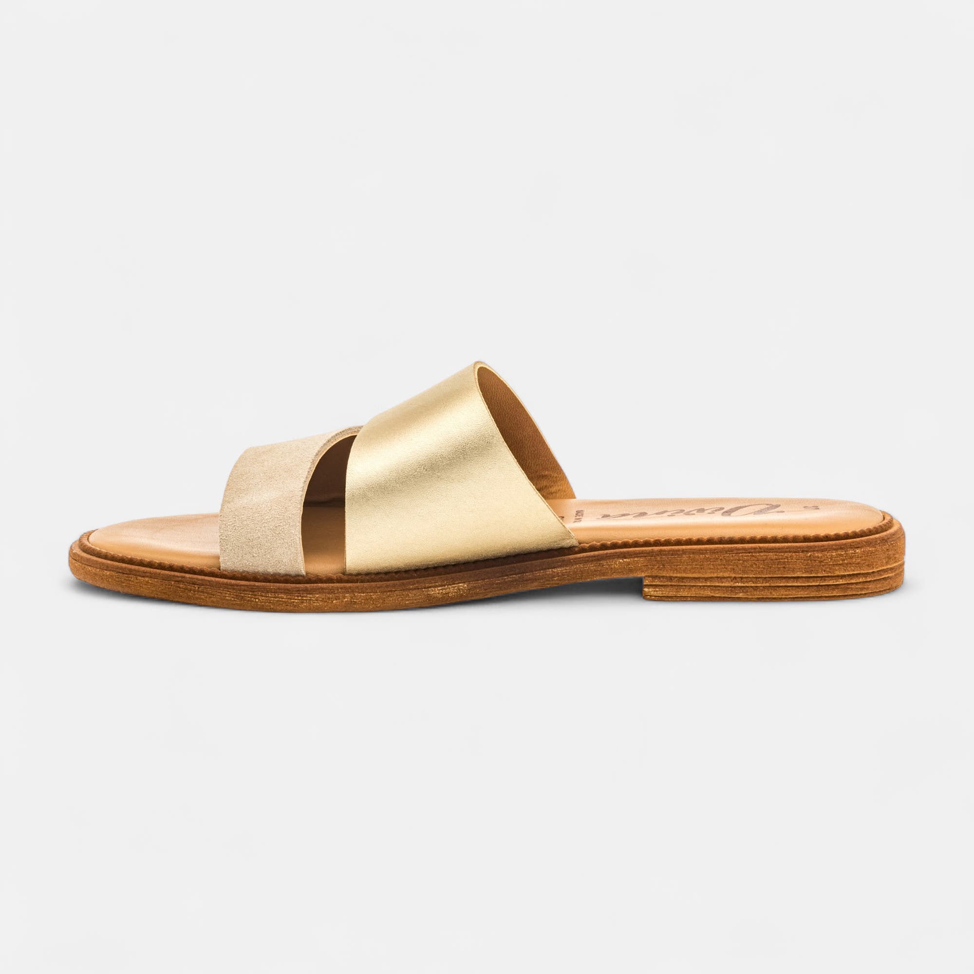 Mules Femme en cuir or