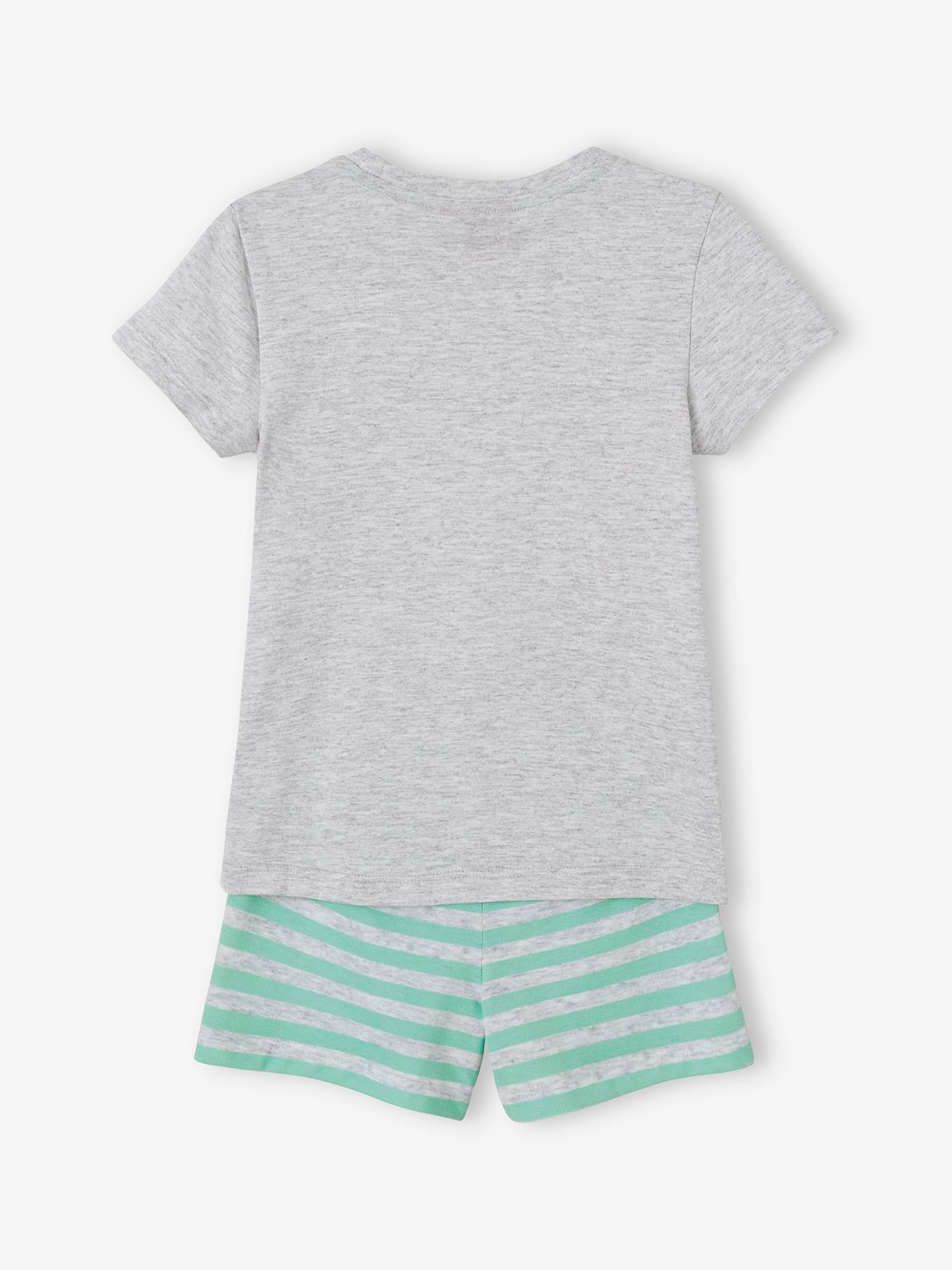 Pijama infantil DS® da Pequena Sereia com shorts na cor verde-água.