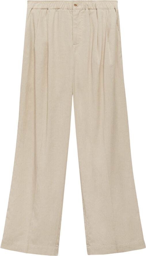 MANGO Lyocell pleated pants Light beige