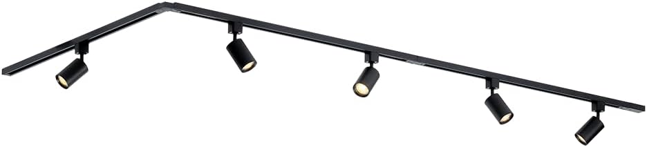 Qub Focus III 1-Phasen Led Schienensystem - 300cm - 5x GU10 Spots - 3x 1m Schienen - L-Form - Deckenstrahler Schwarz - Erweiterbar & flexibel - LED-kompatibel - Modernes Design Spot lampe