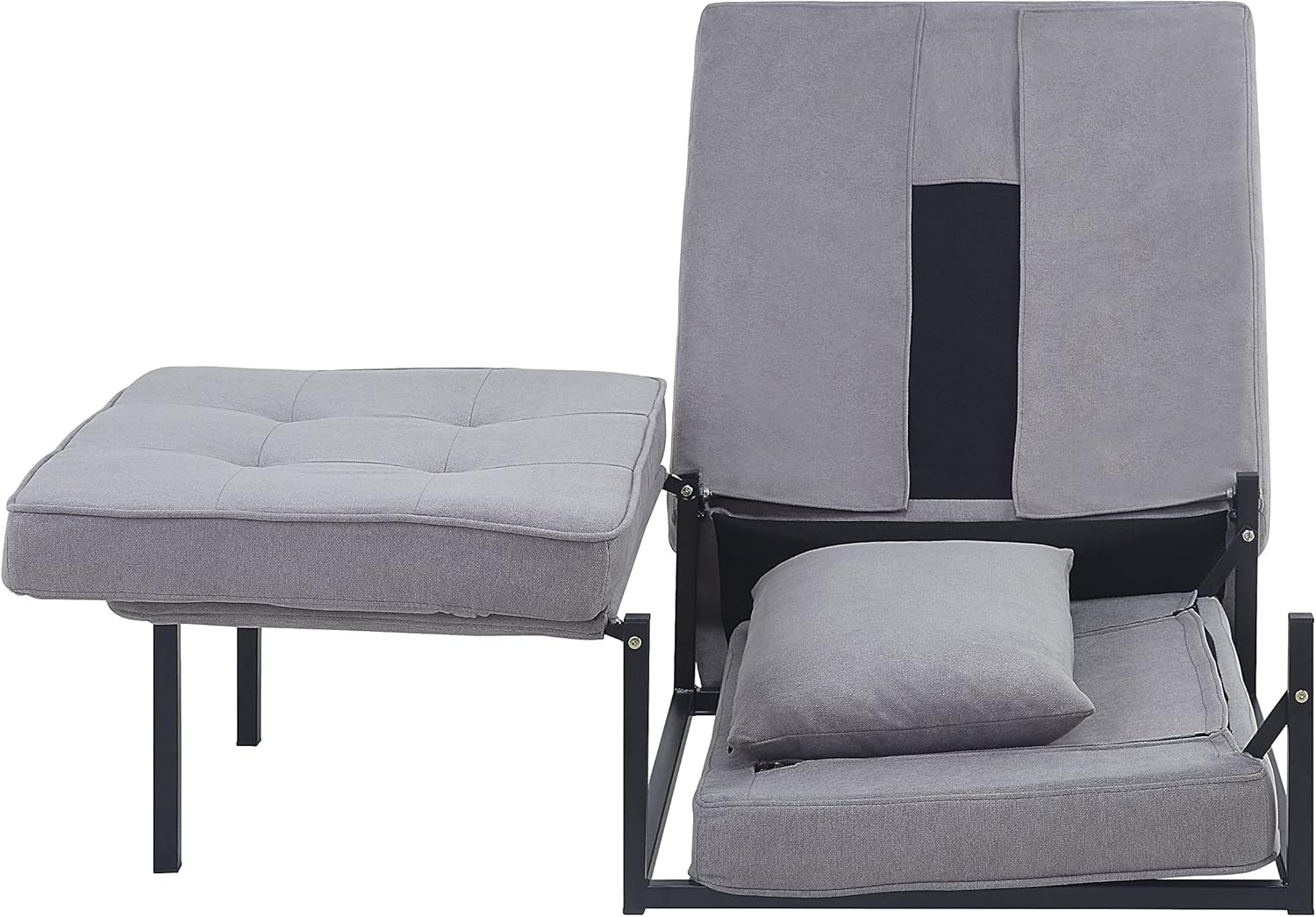 Atlantic Home Collection Sessel, Liege, Hocker Finn, Polyester, Grau, BxTxH: 80cm x 72cm x 43cm