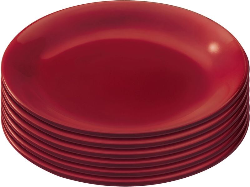 Kuhn Rikon Käsefondue-Set Suisse 15 Teile, Rot/Schwarz Käsefondue-Set mit Teller für 4-6 Personen