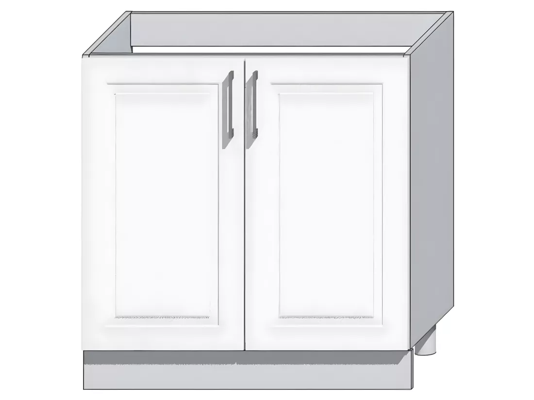 Cuisine complète Nela 8 éléments couleur blanc brillant - Longueur 260 cm