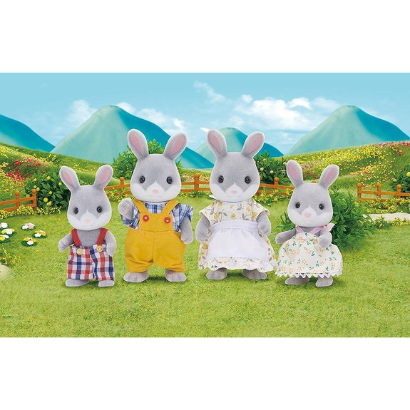 La famille Lapin gris Sylvanian Families 3134