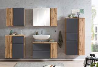 Bad-Waschbeckenunterschrank GENT grau 85cm
