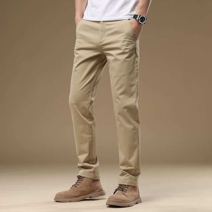 Nataro - Halfhoge effen rechte broek