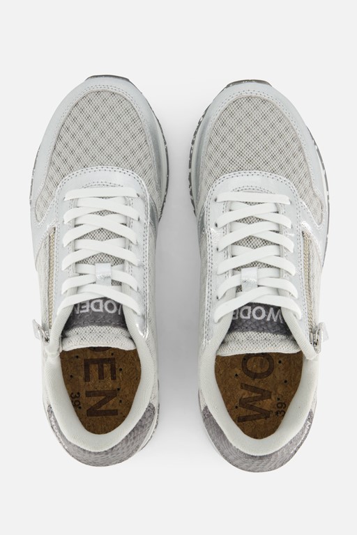Woden Sneakers grijs Textiel