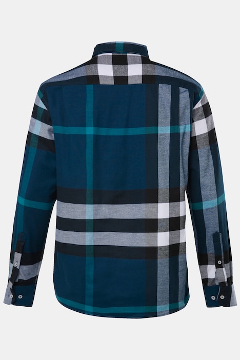 Boston Park Karo-Flanellhemd, Langarm, Buttondown-Kragen, Comfort Fit, bis 8 XL