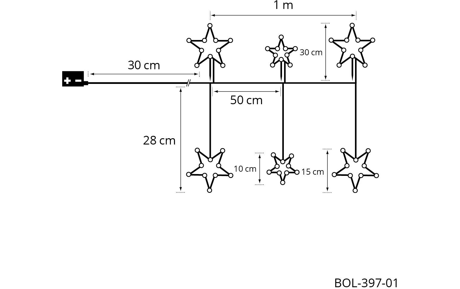 Dekolicht 2D Star Set, 3 StückWeihnachtsdekoration für den Innen- und Aussenbereich
