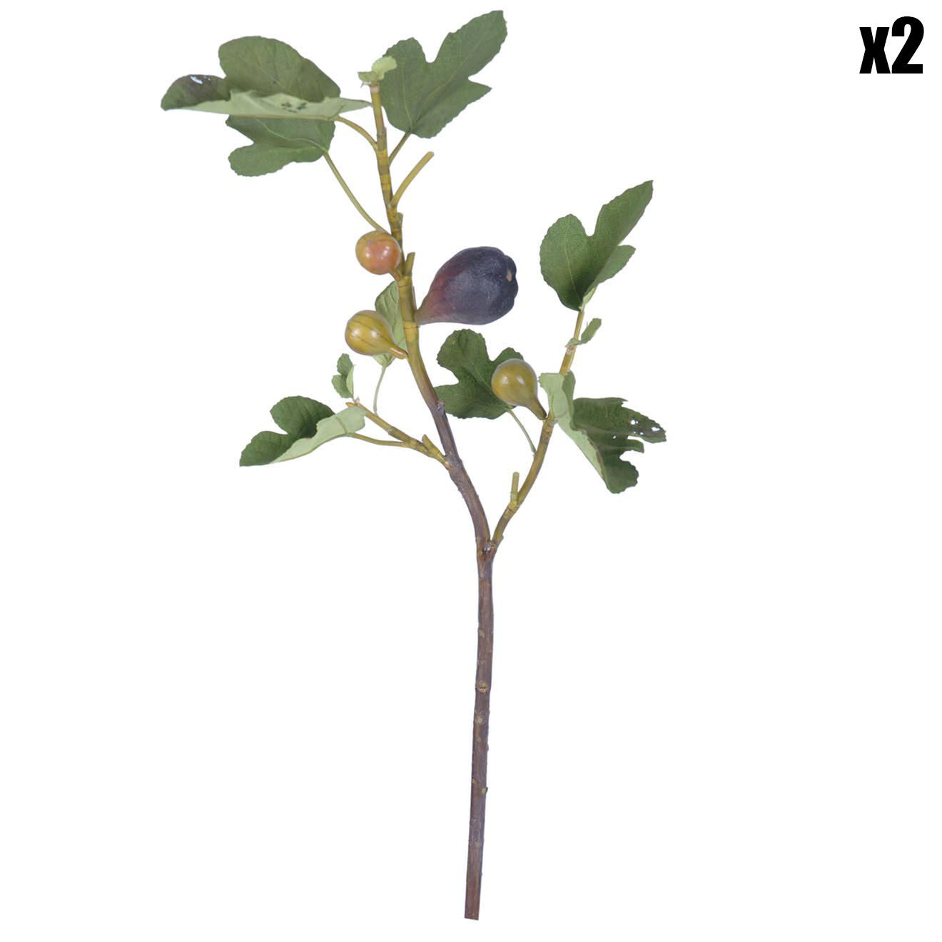 Pomax 2 Branches artificielles Fig bordeaux - 74 cm