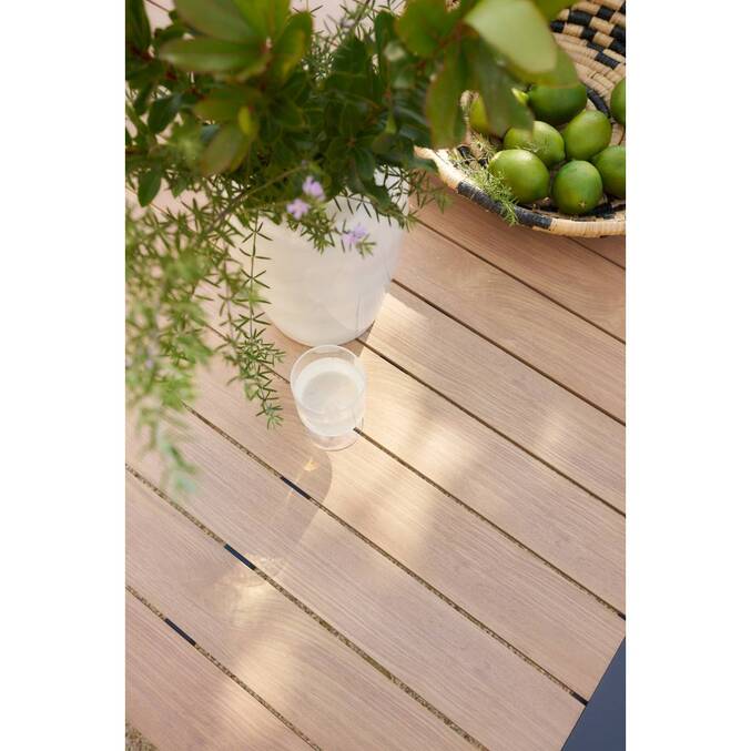 Table de jardin ÉVASION Effet bois Honey & Graphite