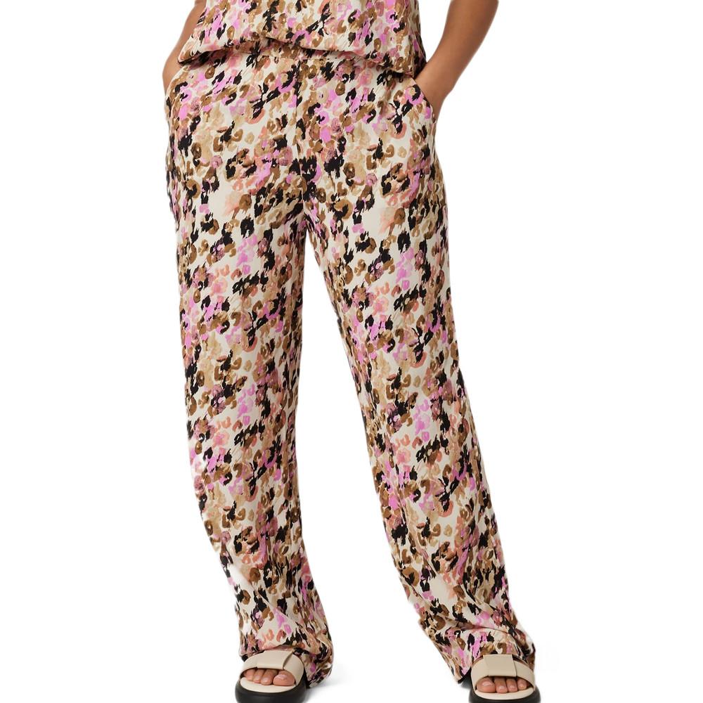 Vero Moda Pantalon Beige à Motifs Femme Vero Moda Curve Easy Hw Wide