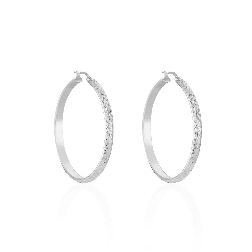 Créoles Argent Blanc Esmee