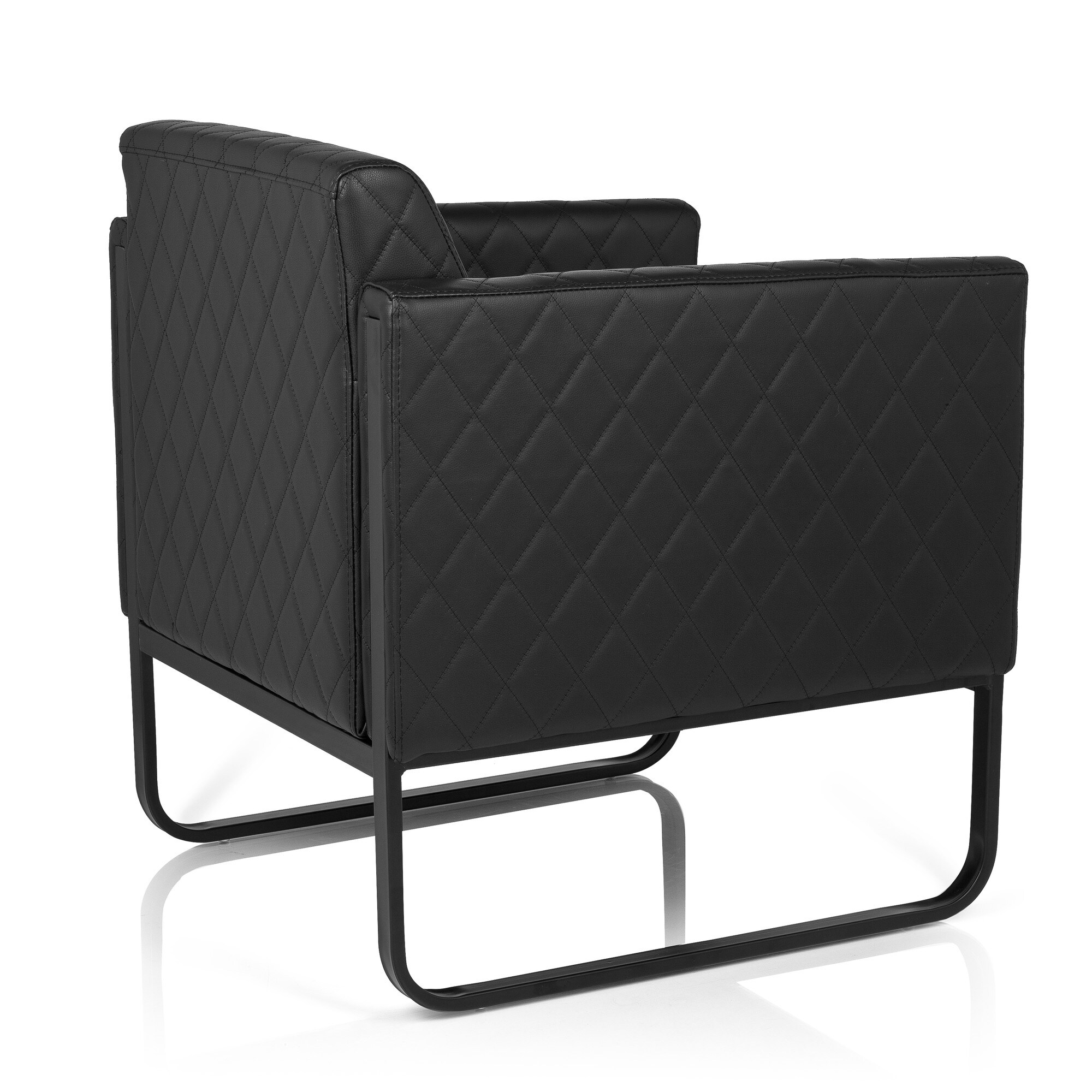 Polstersessel ARUBA BLACK Kunstleder mit Armlehnen hjh OFFICE
