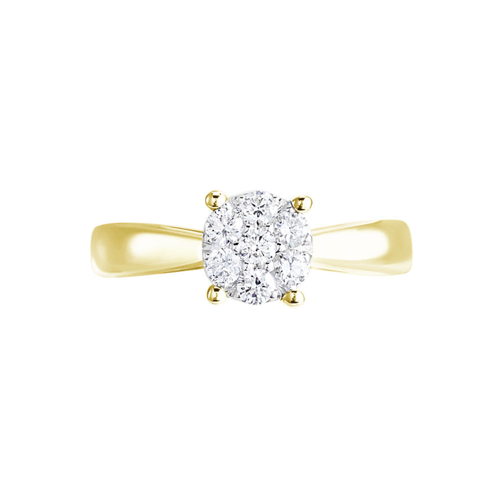Bague Charlène Or Jaune Diamant Synthetique