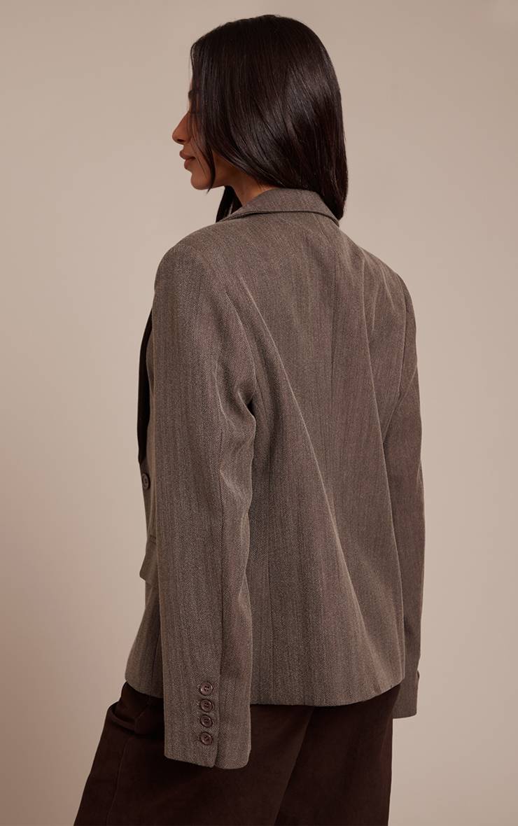 Taupe Blazer Boyfriend Premium Petite