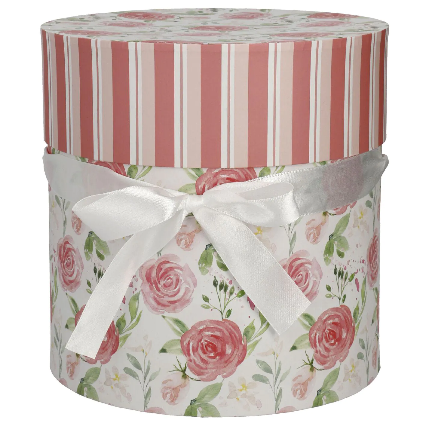 5er Set Geschenkkarton Floral/rund, rosa