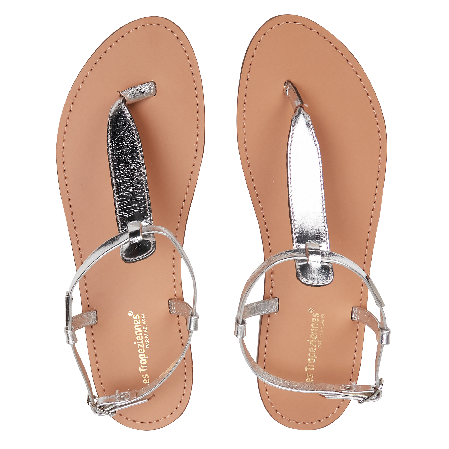 HARVIL - Sandales plates en cuir | Blanc