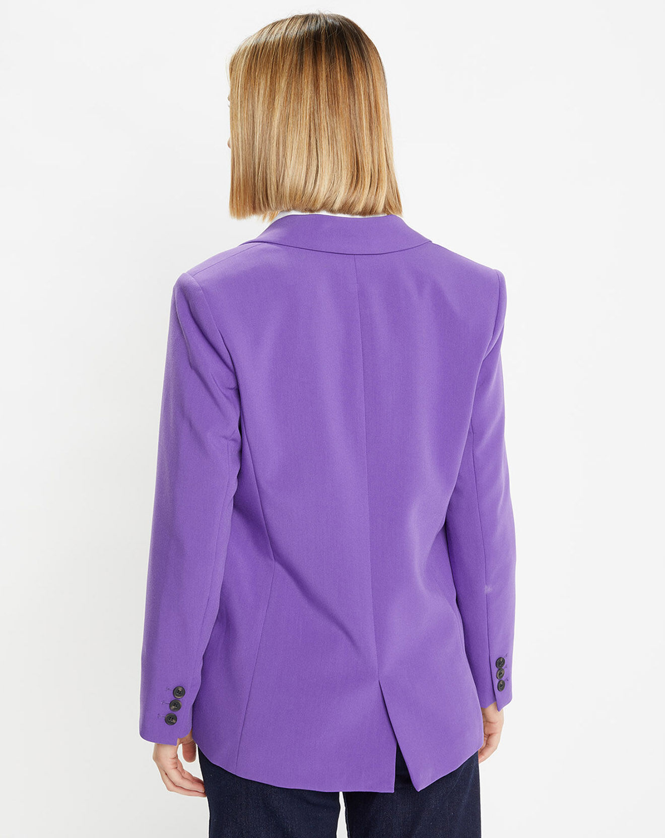 Galeries Lafayette Veste blazer Rune double boutonnage violette