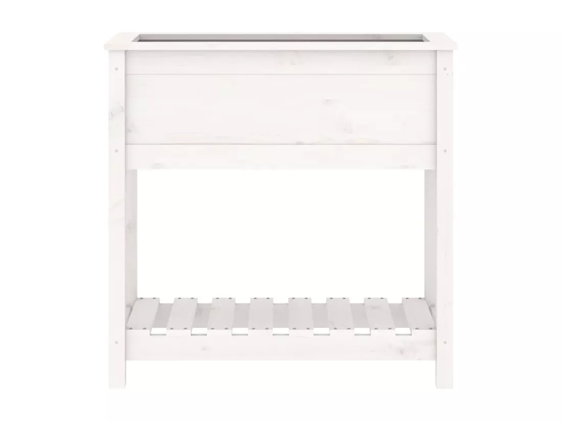 Jardinière avec étagère Blanc 82,5x34,5x81cm Bois massif de pin