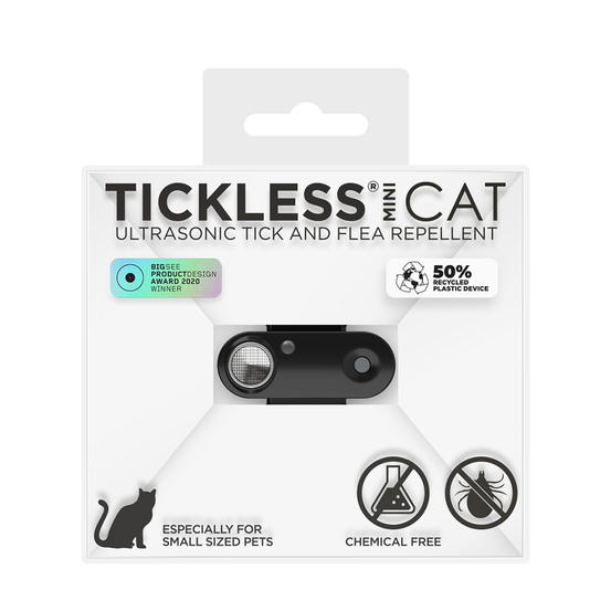 Répulsif rechargeable à ultrasons pour chat Tickless Mini Cat noir