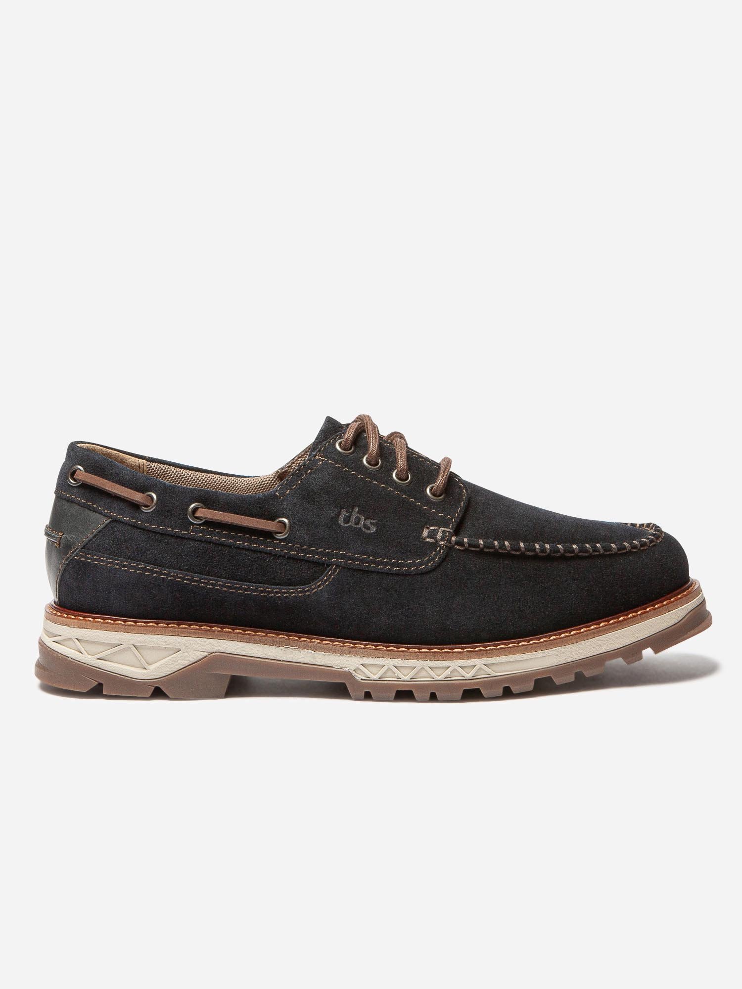 Chaussures Bateau Homme Semelle Epaisse Cuir Marine