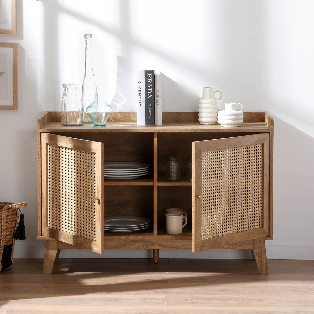 Calicosy - Dressoir met rotanfronten PALMO - B110 cm