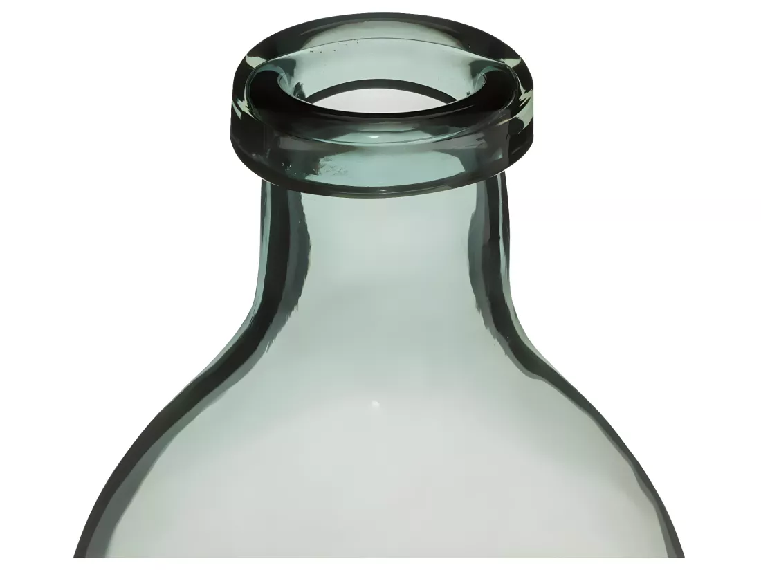 Vase Bouteille en Verre Gris H 29 cm