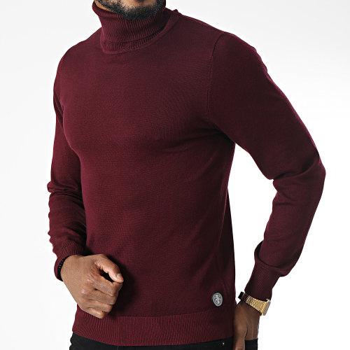 Pull Col Roulé Ocean Bordeaux