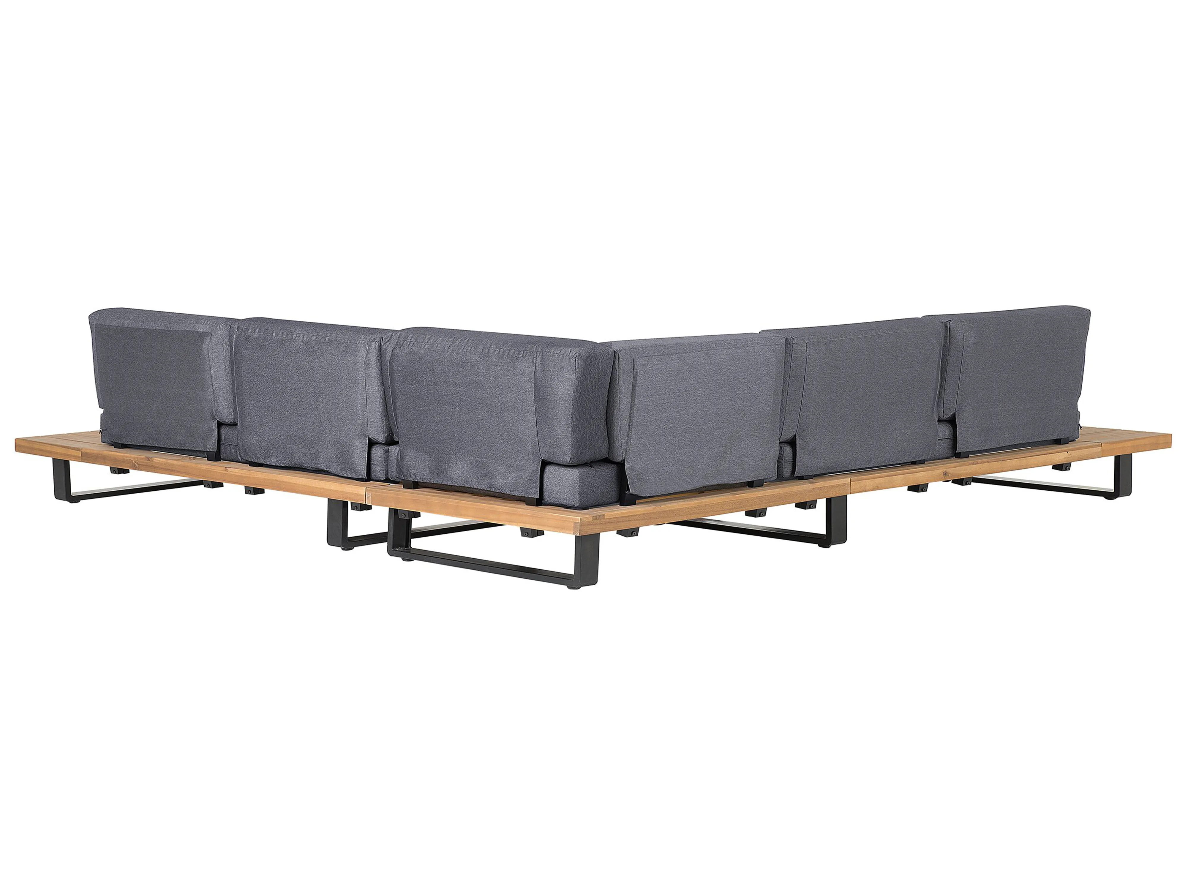 Tuin hoekloungeset met tafel 5-zits MYKONOS rechtszijdig Gecertificeerd acaciahout Donkergrijs